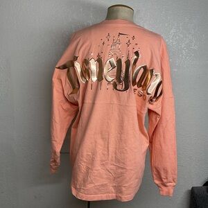 Disney Peach Glittering Spirit Jersey 
Size M